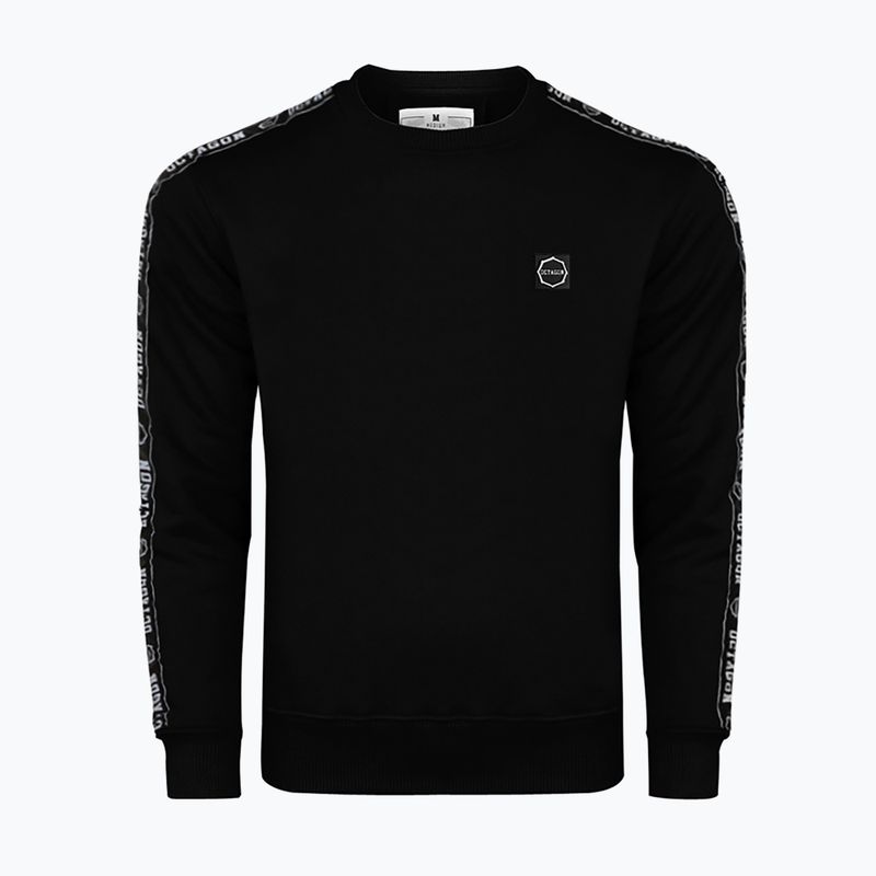 Herren Sweatshirt Octagon Stripe schwarz