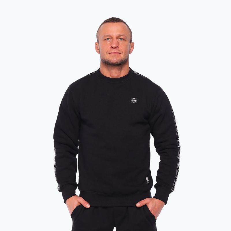 Herren Sweatshirt Octagon Stripe schwarz