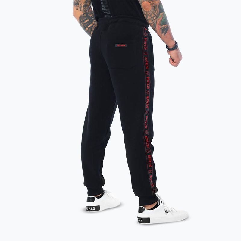 Herrenhose Octagon Stripe black/red 2