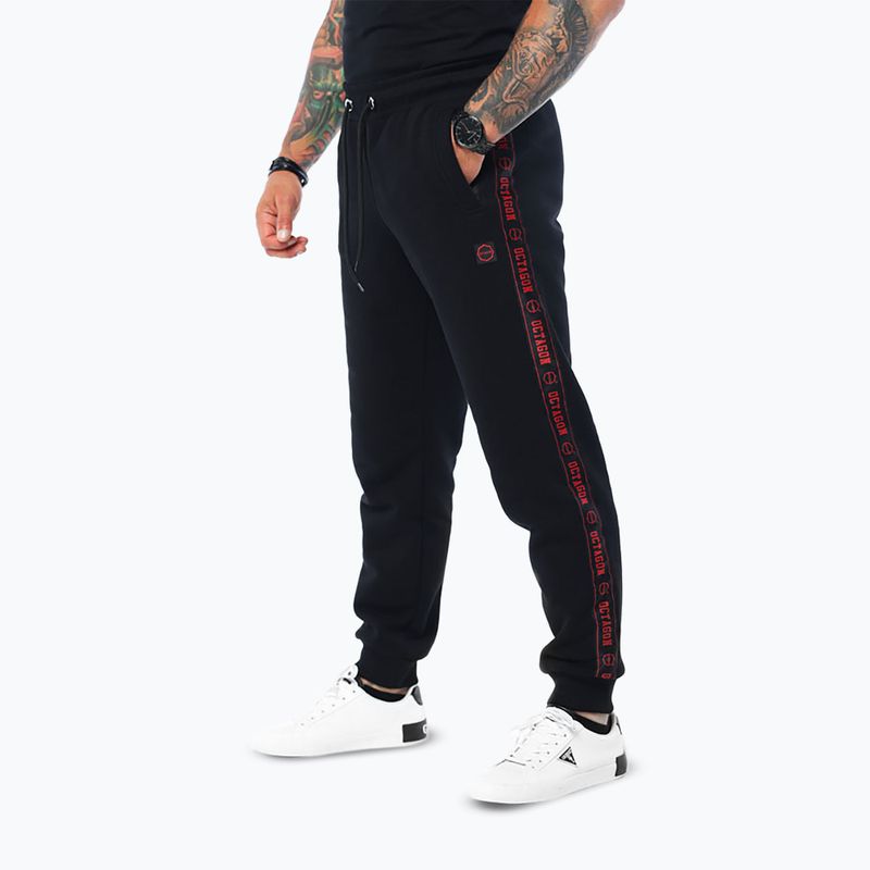 Herrenhose Octagon Stripe black/red 3