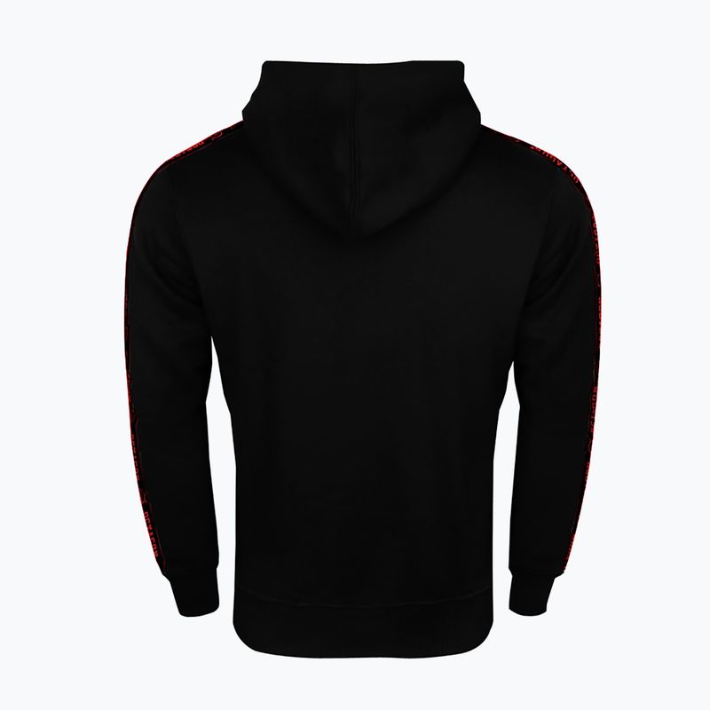 Herrenpullover Octagon Stripe Hoodie black/red 2