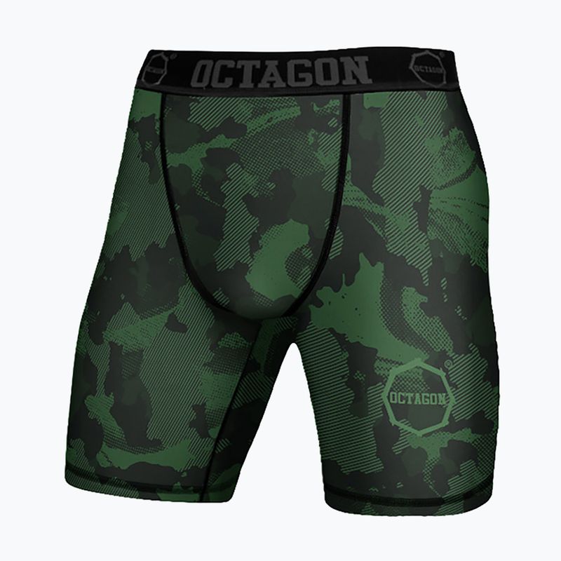 Herren Octagon Camo Forest khaki Kompressionsshorts