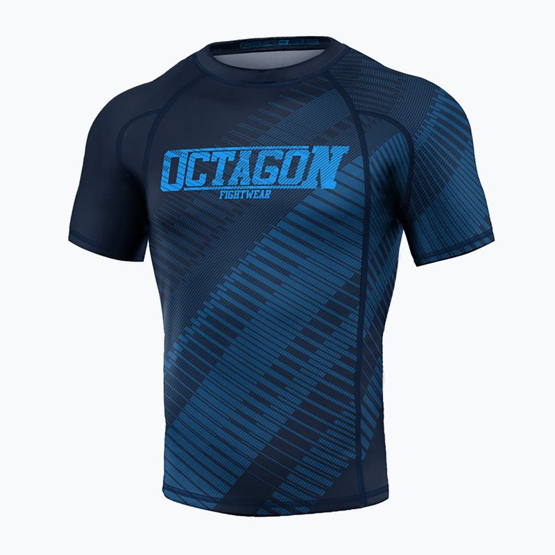 Herren Octagon Blocks Premium blau Rashguard