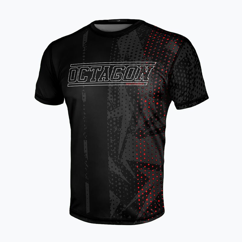 Herren Octagon Achteckiges T-Shirt schwarz
