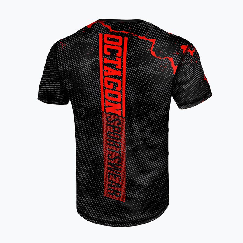 Herren Trainings-T-Shirt Octagon Marble camo rot 2