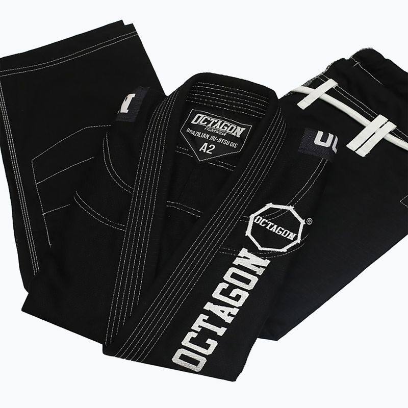 GI für Herren Brazilian Jiu-Jitsu Octagon Caption schwarz/weiß 5