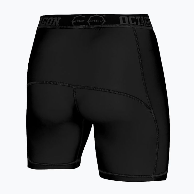 Herren-Kompressionsshorts Octagon Logo schwarz/weiss 2