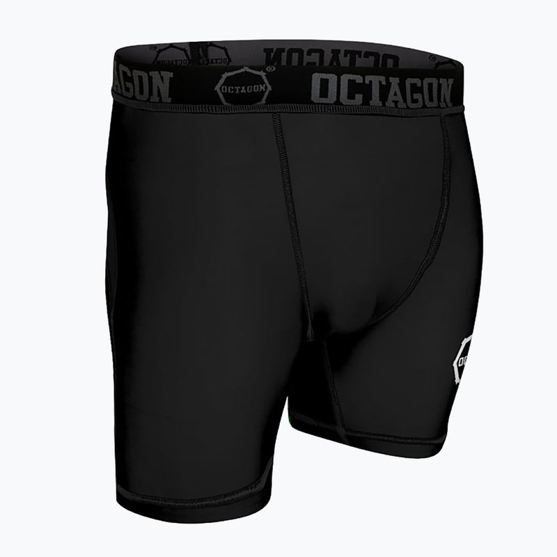 Herren-Kompressionsshorts Octagon Logo schwarz/weiss 3