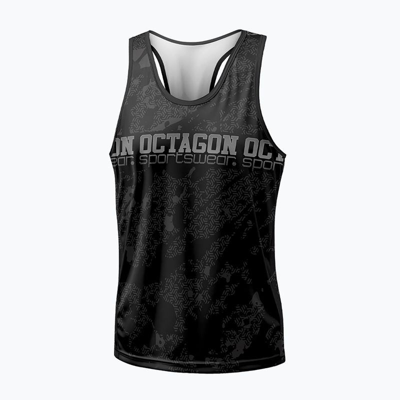 Octagon Geo Grunge schwarzes Herren Tank Top