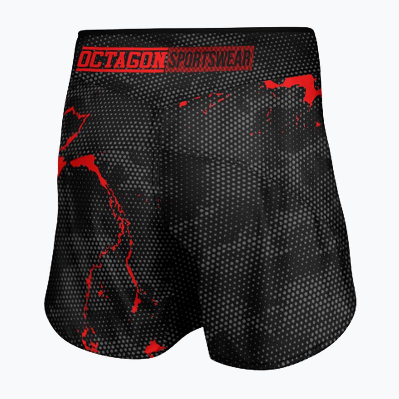Herren Trainingsshorts Octagon Marble Camo MMA camo rot 2