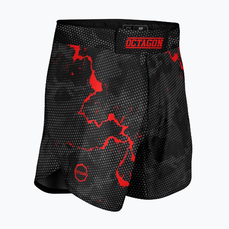 Herren Trainingsshorts Octagon Marble Camo MMA camo rot 3
