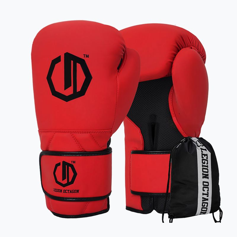 Boxhandschuhe Octagon Legion Enforcer + dark red bag