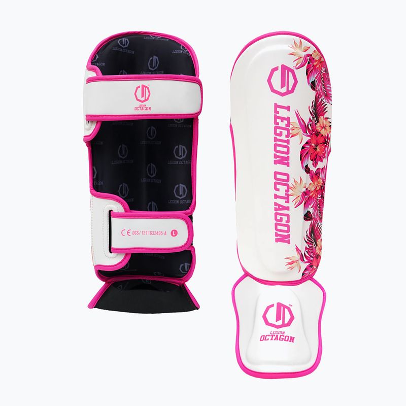 Schienbeinprotektoren Octagon Legion Flower white/pink 2