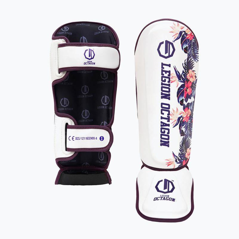 Schienbeinprotektoren Octagon Legion Flower white/purple 2