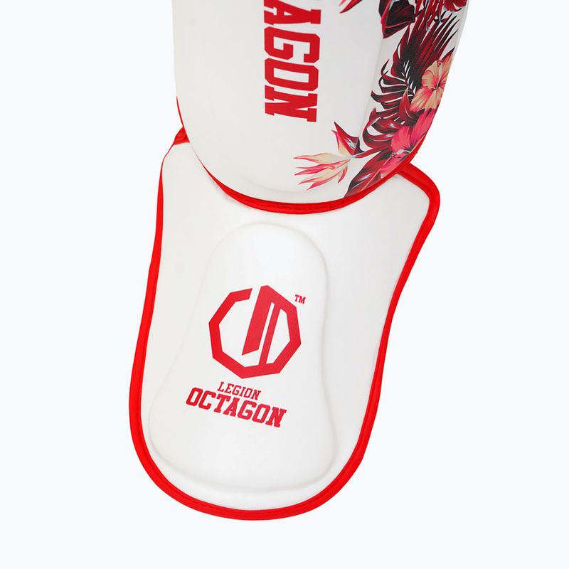 Schienbeinprotektoren Octagon Legion Flower white/red 3