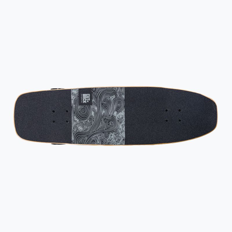 Surfskate Skateboard CUTBACK Black Wave schwarz 3