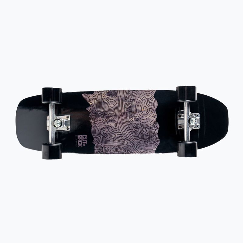 Surfskate Skateboard CUTBACK Black Wave schwarz 4