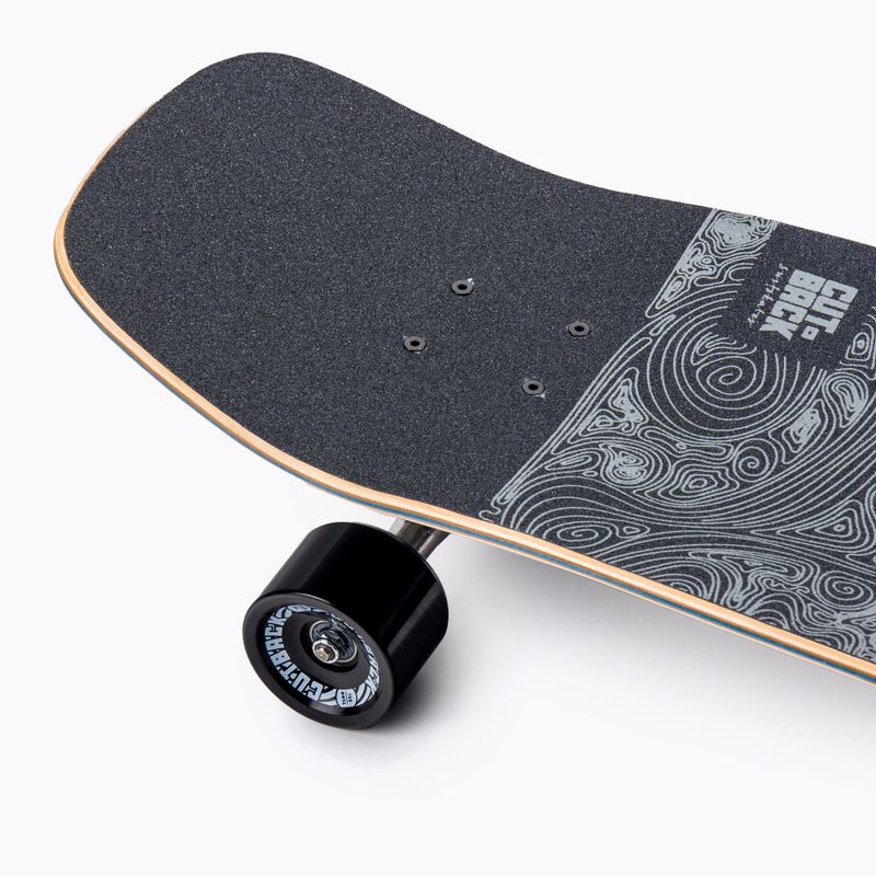 Surfskate Skateboard CUTBACK Black Wave schwarz 6