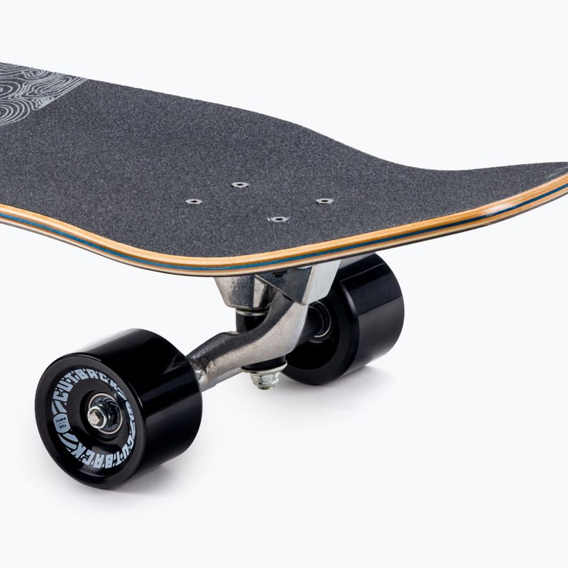 Surfskate Skateboard CUTBACK Black Wave schwarz 7