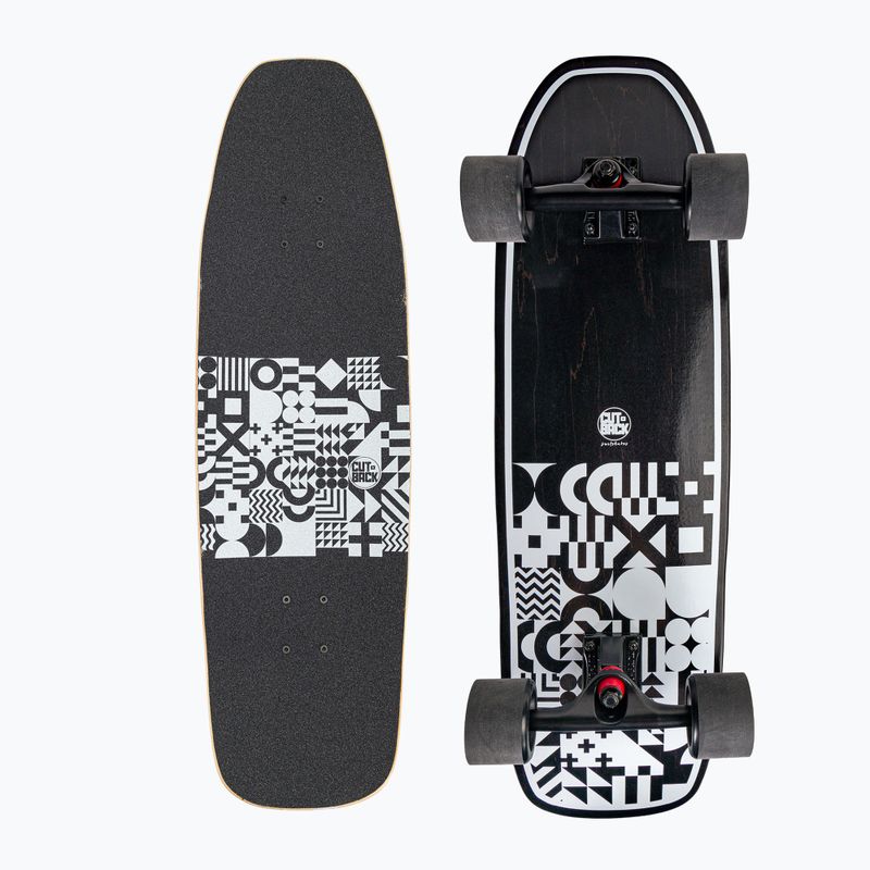 Surfskate Cutback B&W 32" schwarz/weiß Skateboard CUT-SUR-B&W