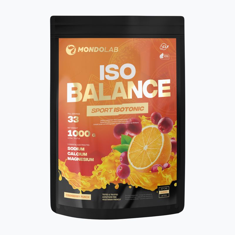 Isotonisches Getränkepulver MONDOLAB Balance Bitter Cranberry Punch 1kg Orange-Cranberry MND007