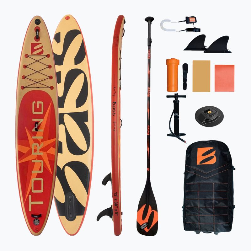 SUP Brett Bass Touring SR 12'0" PRO + Extreme Pro M+ rot