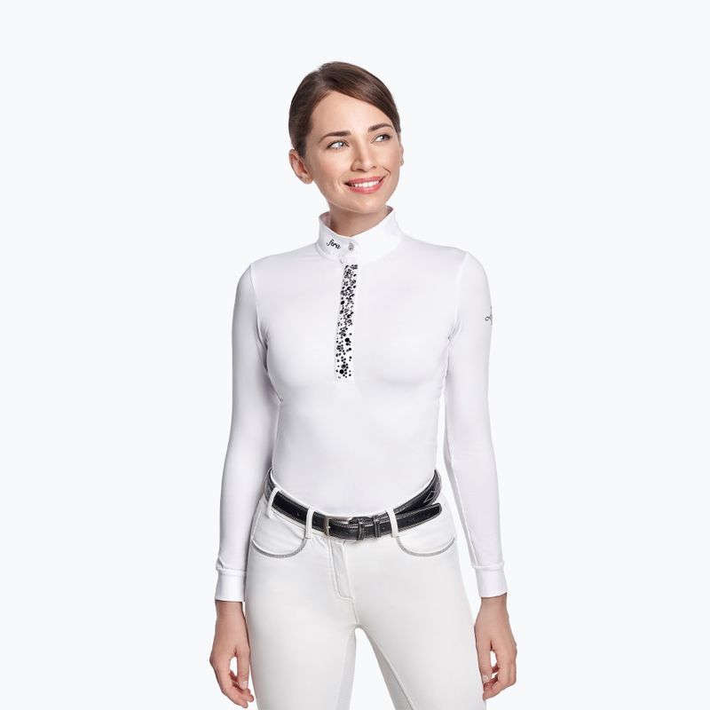 Damen-Langarm-Wettkampf-Shirt Fera Nebula weiß 1.1.l