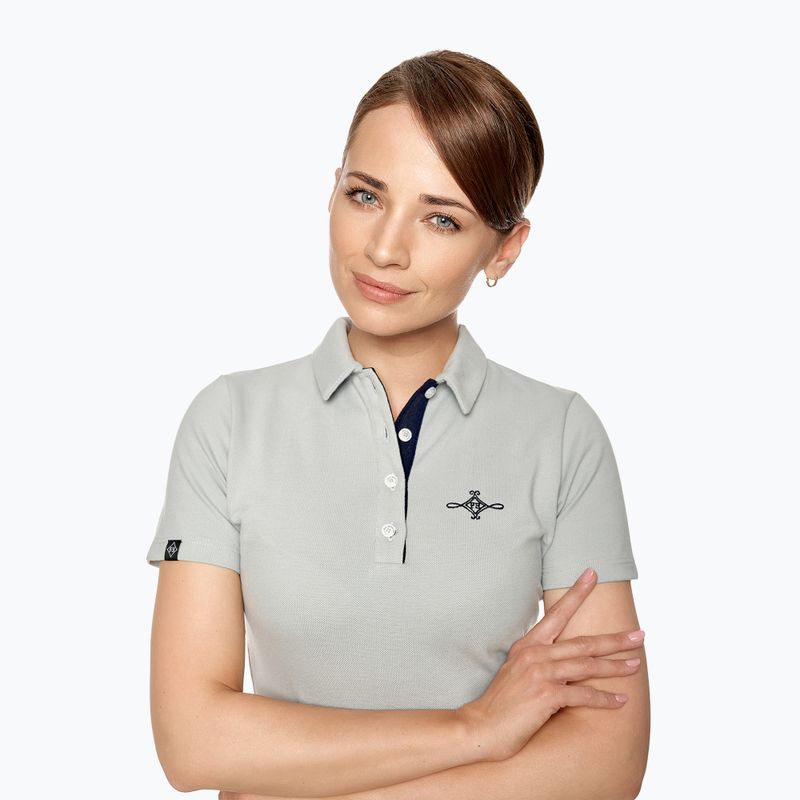 Damen-Reitshirt Fera Polo Bea grau 1.4. 2