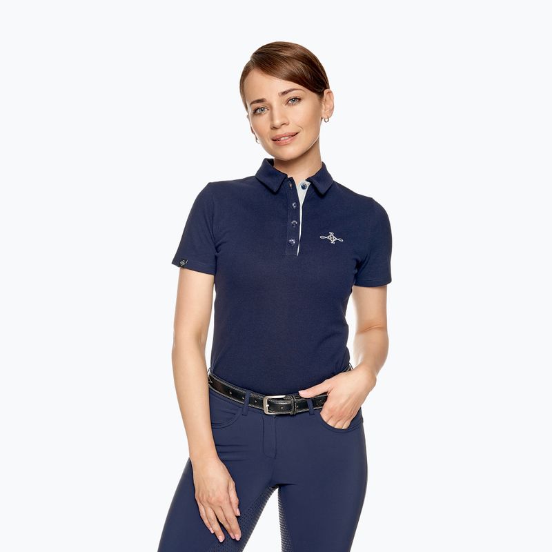 Damen-Reitshirt Fera Polo Bea navy blau 1.4.