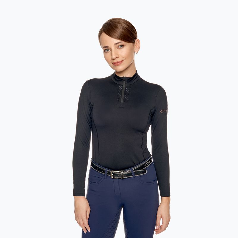 Damen Reitsport-Langarmshirt Fera Brilliant schwarz 1.5.