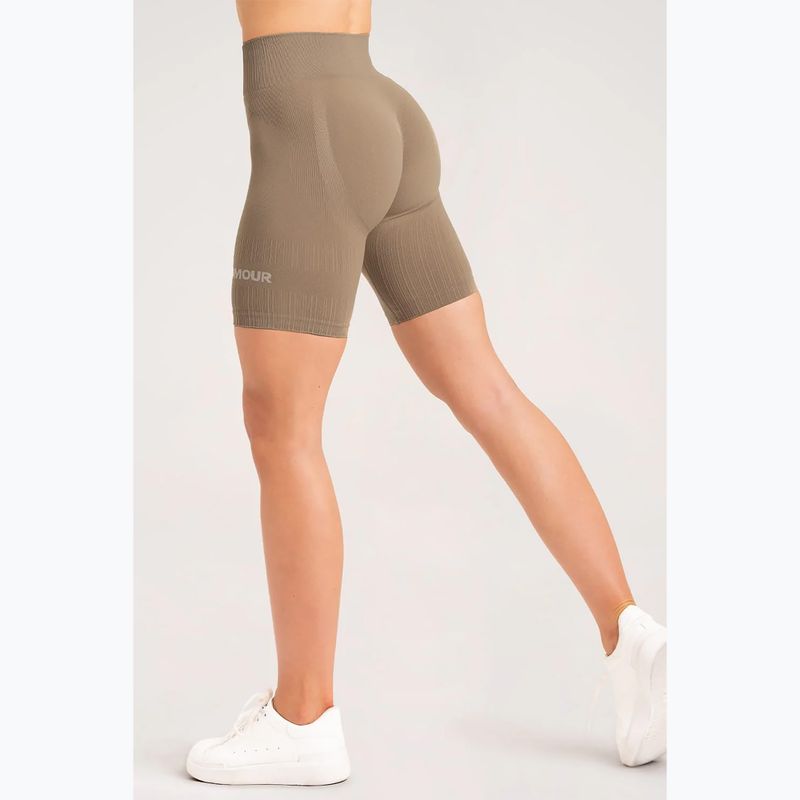Damen Trainingsshorts Gym Glamour Bikery push up beige 316 14