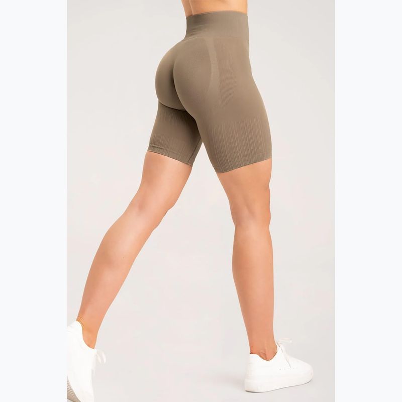 Damen Trainingsshorts Gym Glamour Bikery push up beige 316 15
