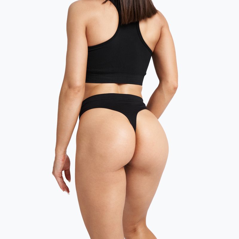 Women's Gym Glamour String Schwarz 412-4 6