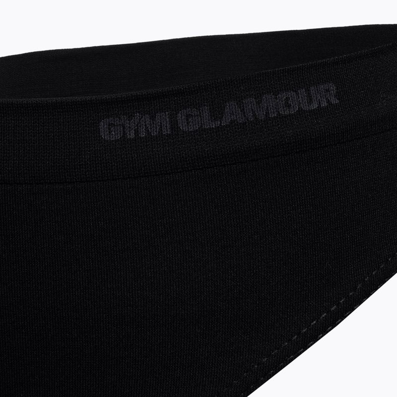 Women's Gym Glamour String Schwarz 412-4 3