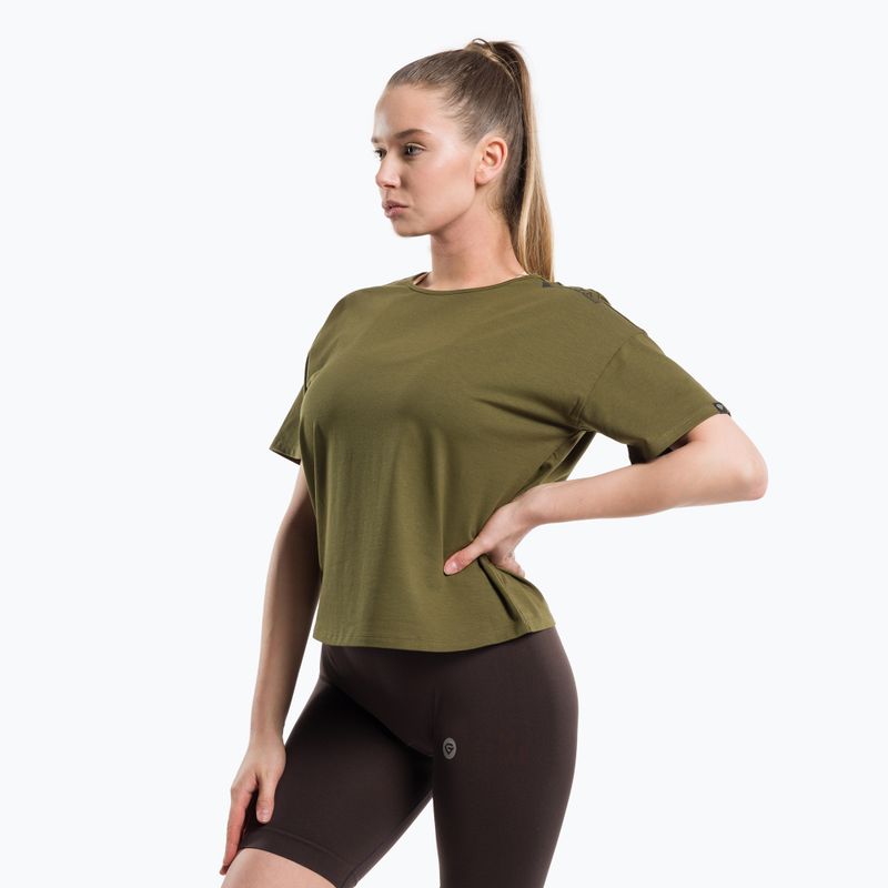 Damen Trainingsshirt Gym Glamour V Khaki 423