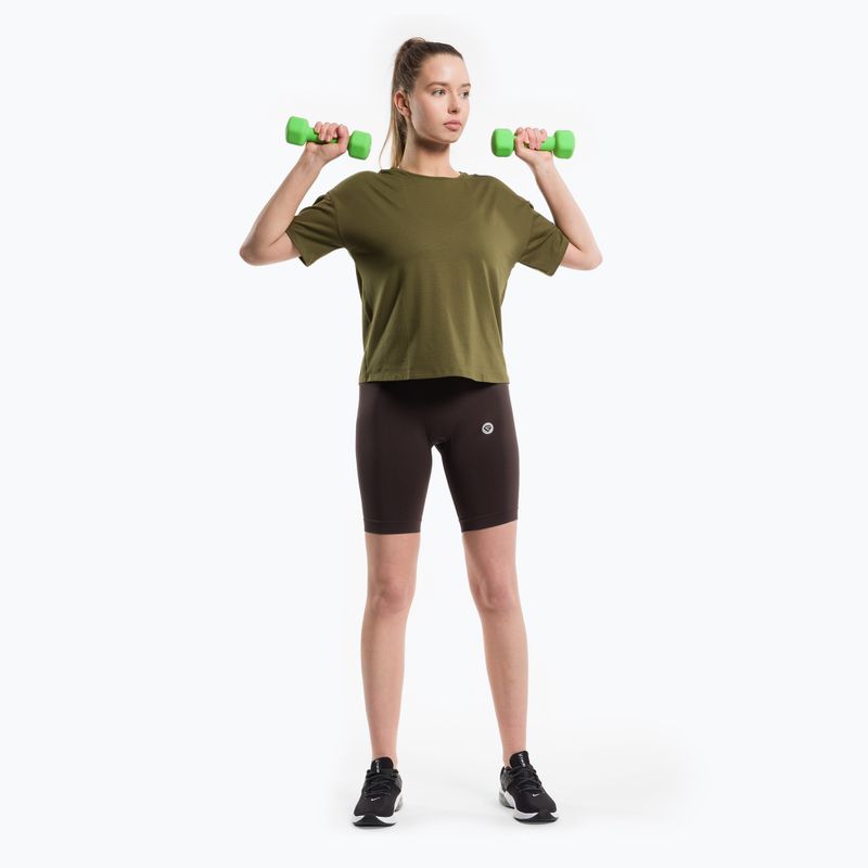 Damen Trainingsshirt Gym Glamour V Khaki 423 2