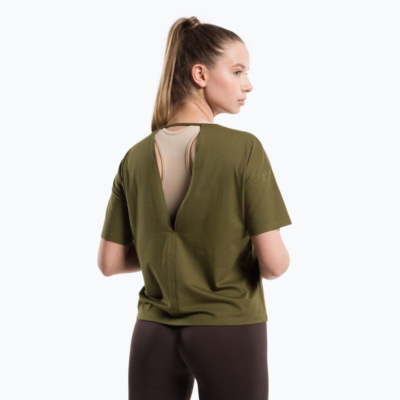 Damen Trainingsshirt Gym Glamour V Khaki 423 3