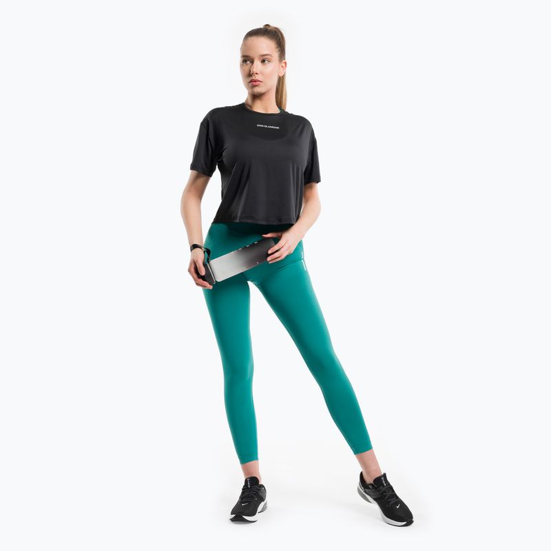 Damen-Trainingsshirt Gym Glamour Sport Schwarz 424 2