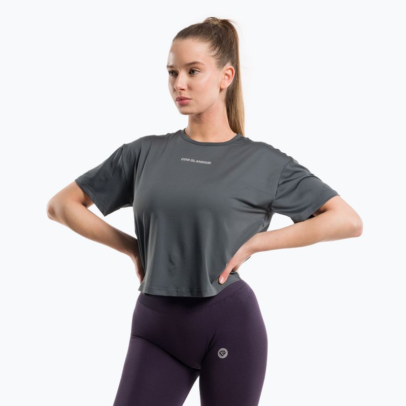 Damen-Trainingsshirt Gym Glamour Sport Grau 425