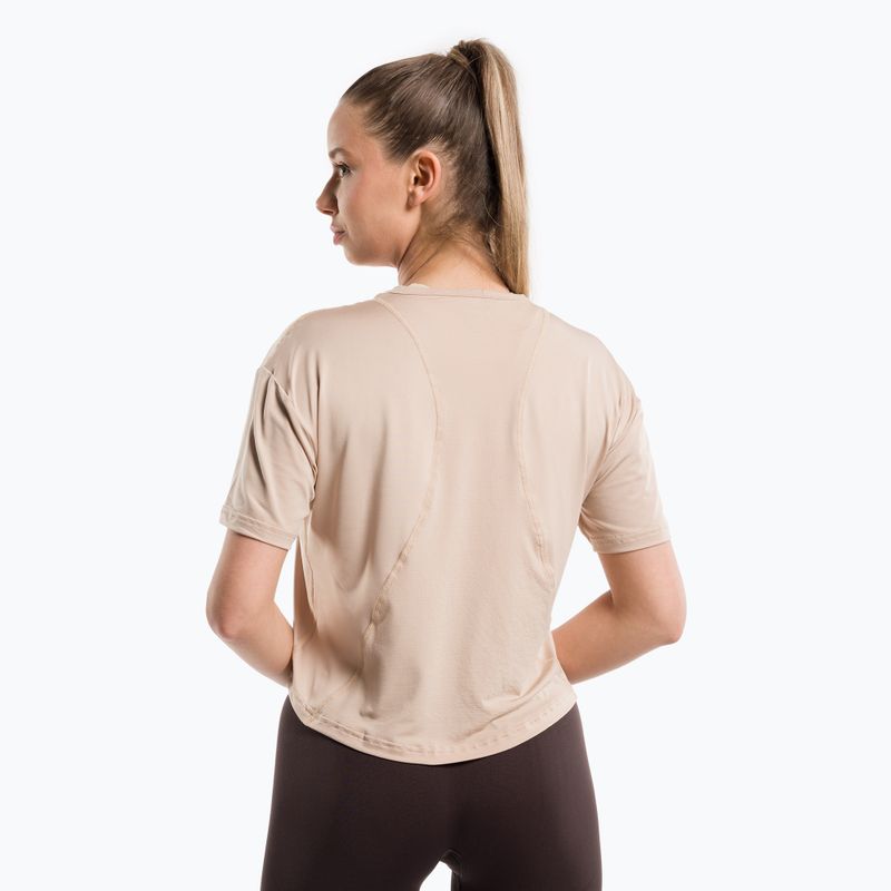 Damen Trainings-T-Shirt Gym Glamour Sport Beige 427 3