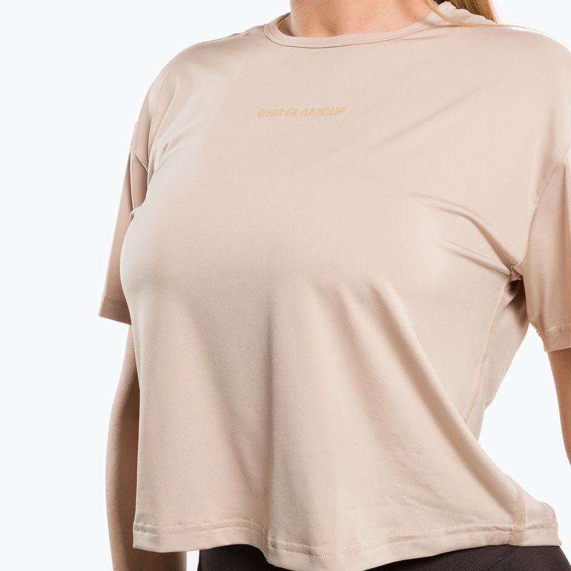 Damen Trainings-T-Shirt Gym Glamour Sport Beige 427 4