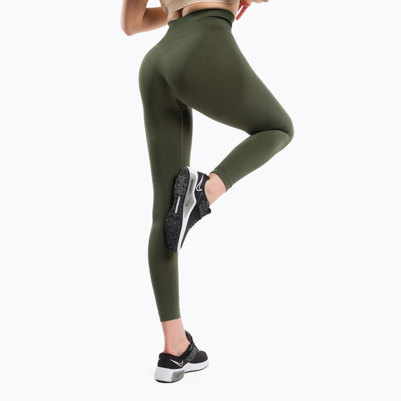 Damen Trainingsleggings Gym Glamour Flexible Khaki 430 3