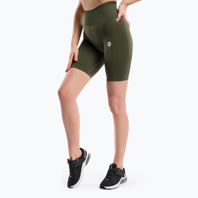 Damen-Trainingsshorts Gym Glamour Flexible Khaki 436