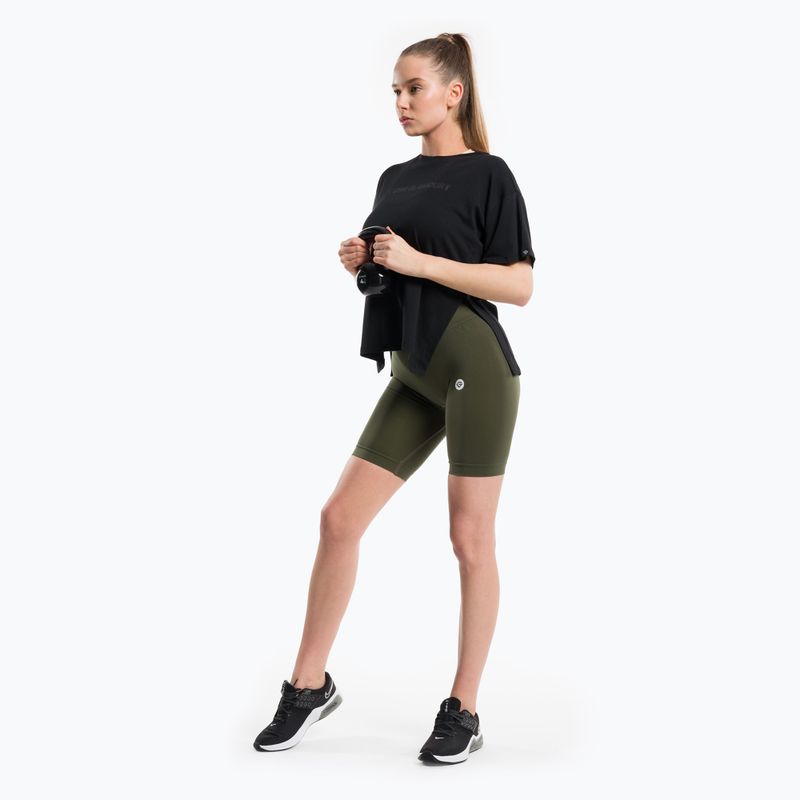 Damen-Trainingsshorts Gym Glamour Flexible Khaki 436 2