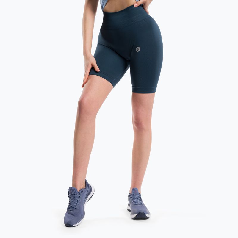 Damen-Trainingsshorts Gym Glamour Flexible Dark Sea 437