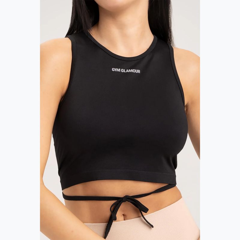 Gym Glamour Frauen gestaffeltes Training Top Schwarz 440 3