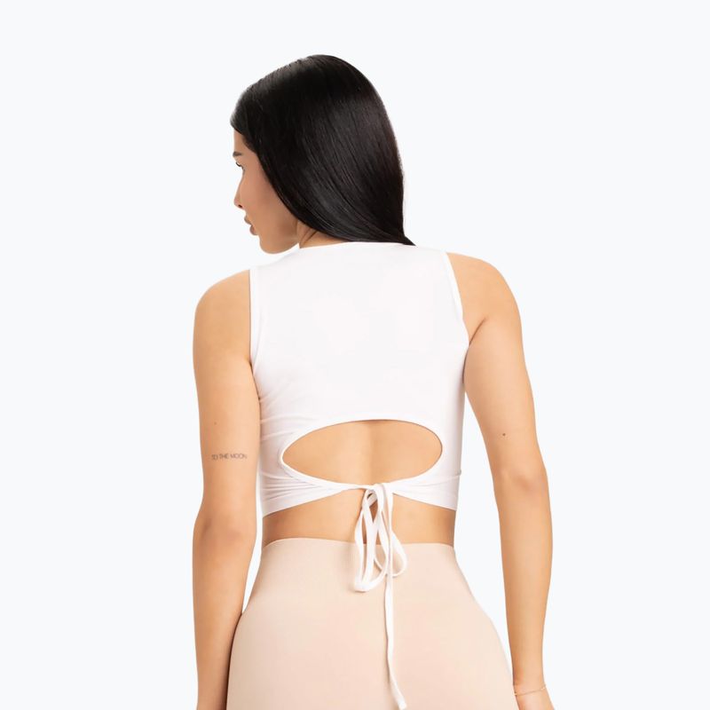 Damen-Workout-Top Gym Glamour Tied Weiß 441 2