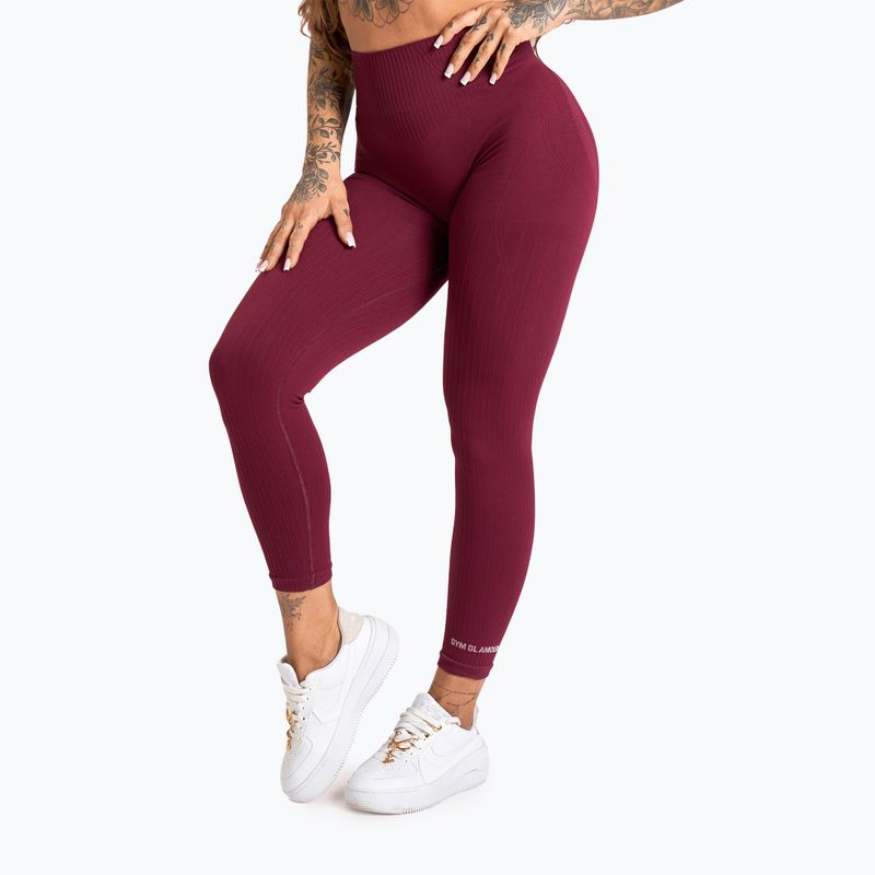 Damen Trainingsleggings Gym Glamour Push Up 2.0 merlot