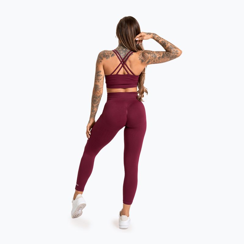 Damen Trainingsleggings Gym Glamour Push Up 2.0 merlot 3