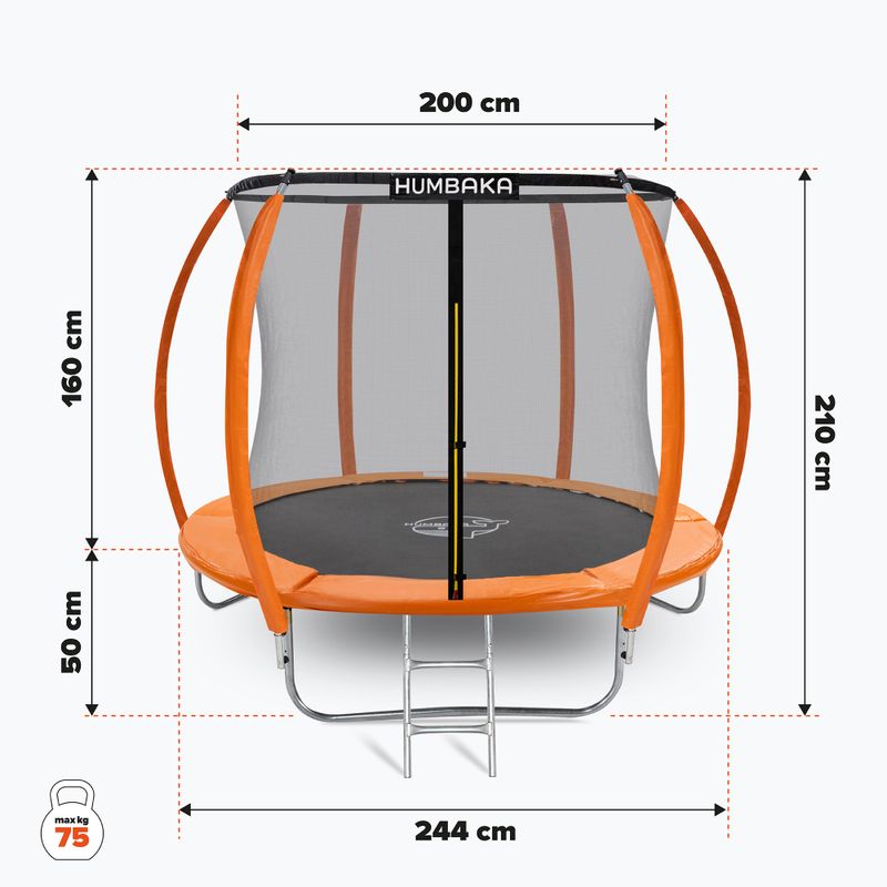 HUMBAKA Super 244 cm orange Gartentrampolin Super-8' Tramps 2